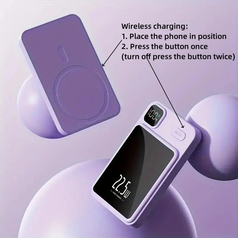 10000mAh Wireless Fast Charger, 1 Piece Fast Charger Power Bank ...