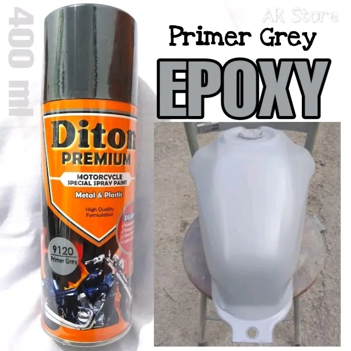 (JAWA-BALI) Cat Pilok Diton Premium 9120 Epoxy Primer Grey Epoksi Abu Dasaran 400cc
