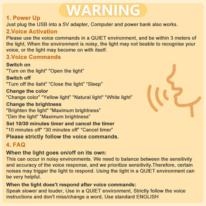 Smart Voice Control Night Light, USB Powered 3-level Brightness Moon Night Lamp, Novelty Lighting for Home Bedroom Living Room Decor 3