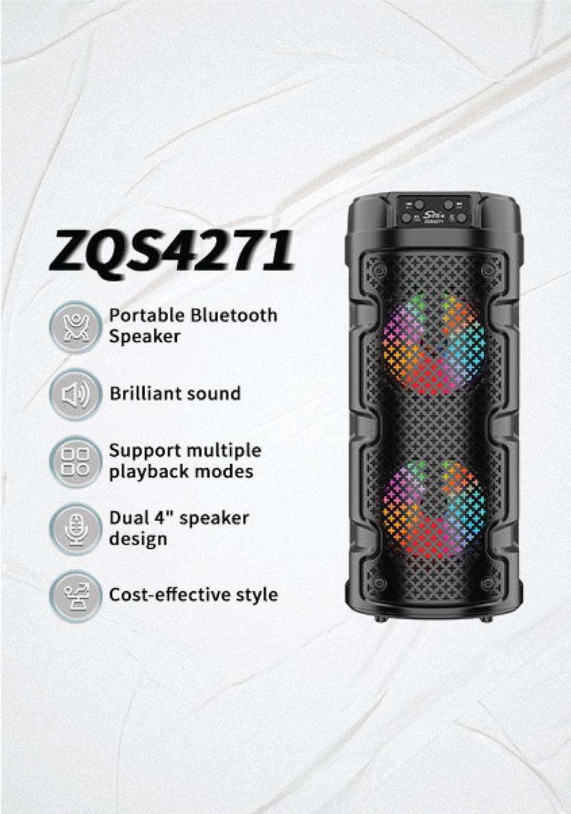Product Introduction of LOA BLUETOOTH ZQS-4271 LOA CÔNG SUẤT LỚN BASS ĐẬP CỰC CĂNG, PIN TRÂU LÊN ĐẾN 4 TIẾNG PHÙ HỢP VỚI MỌI NHU CẦU 2