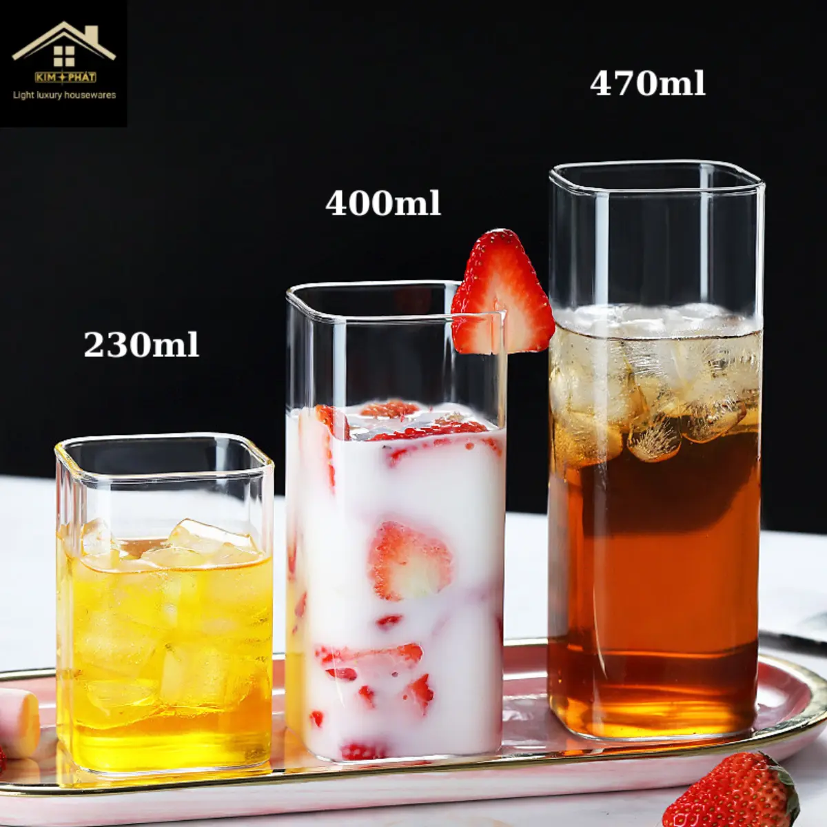 Ly Thuỷ Tinh Vuông,Thủy tinh borosilicat Chịu Nhiệt cao. Decor, Uống Nước, Sữa, Cafe.v.v.. Ly Thuỷ Tinh Dễ Thương Siêu Cute