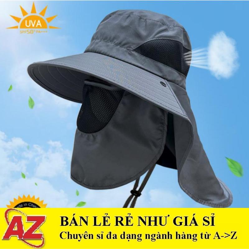 Mũ Nón Rộng Vành, Nón Camping Chống Nắng Kèm Khăn Che Mặt