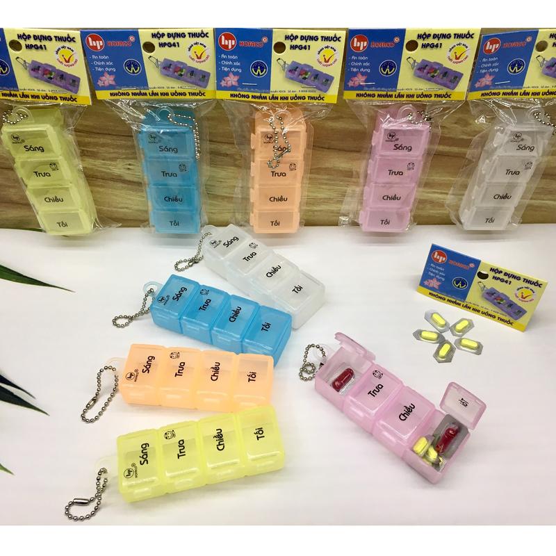 HỘP CHIA THUỐC uống THEO NGÀY 4 NGĂN tiện lợi HPG41 HOFACO