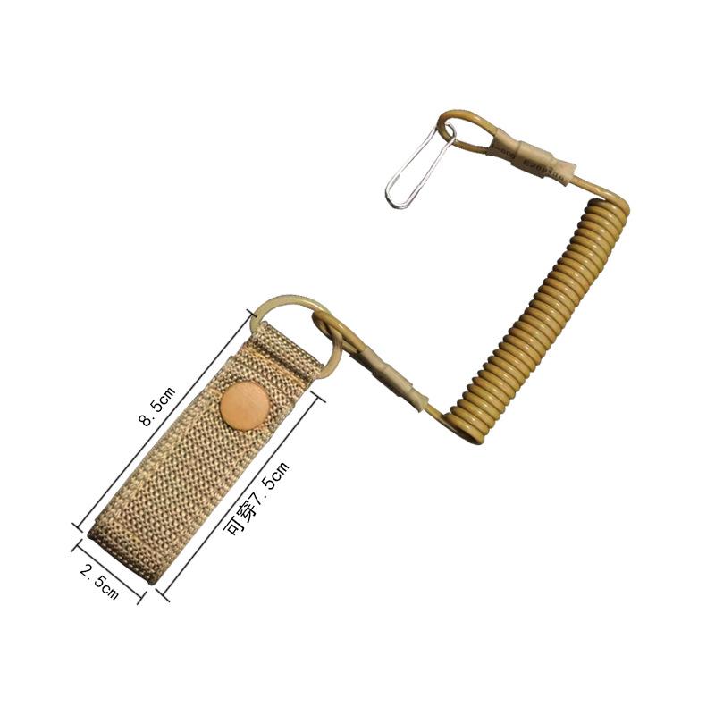 Product Introduction of Tactical Retractable Spring Elastic Rope Buckle Anti-lost Strap Keychain Portable Fishing Lanyard Outdoor Camping Tool Equipment 1
