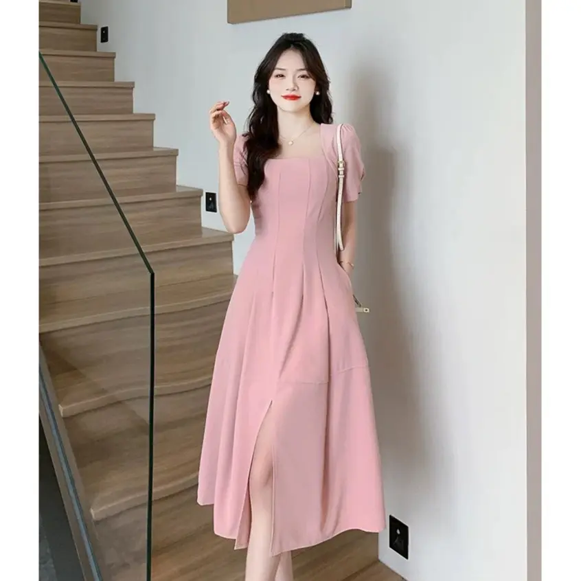 969 midi dress terbaru 2025 dress hitam bunga lengan pendek dress junboo  natal wanita kekinian korea style elegan import - Shop | Tokopedia