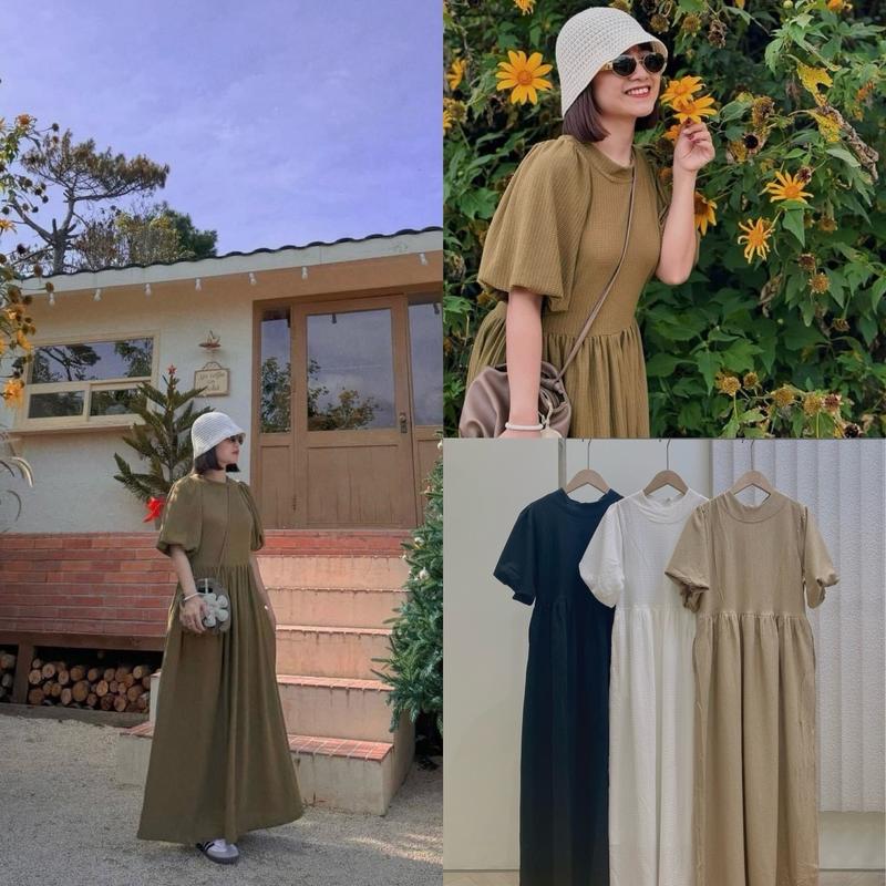  Mia Dress - Váy babydoll dáng dài có túi tiện lợi Nữ Nhung 