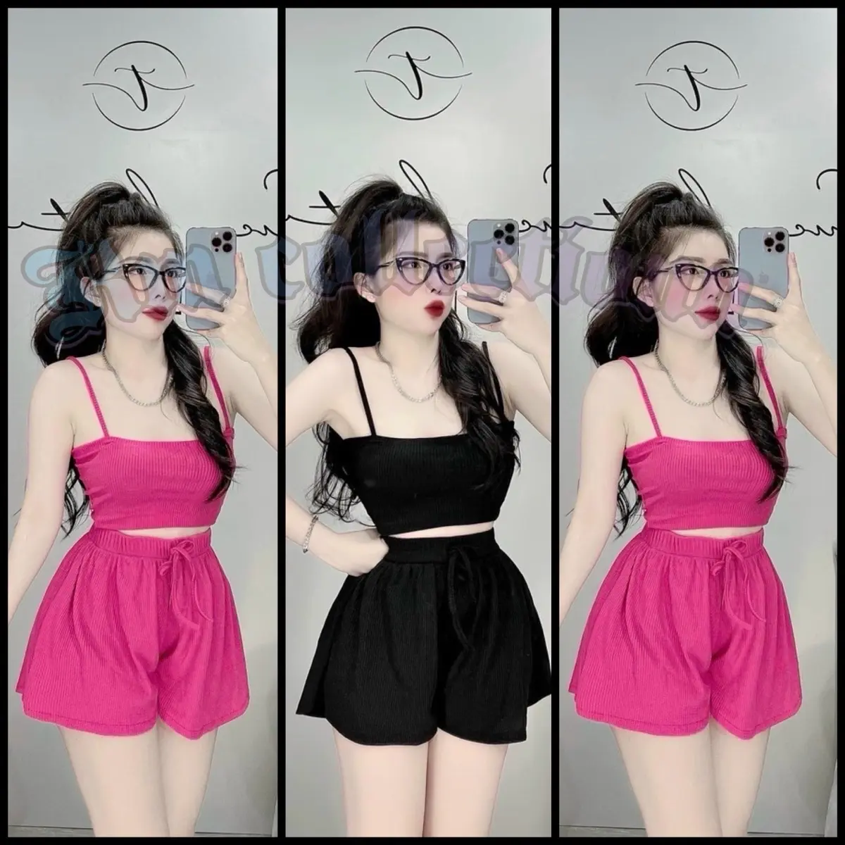 KM-COLLECTION92 ONE SET WANITA KNIT RIB PREMIUM/SETELAN WANITA KNIT RIB/SETELAN CELANA PENDEK WANITA Baju Karet Nyaman Simple