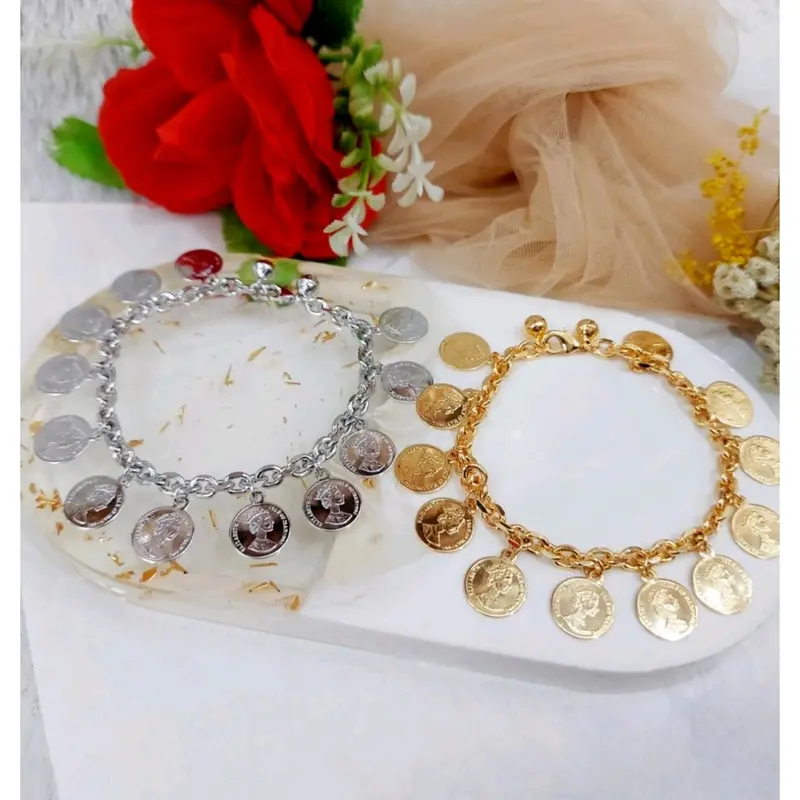 gelang koin Bracelets Titanium 0