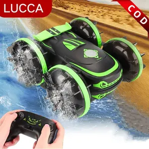 Mainan Mobil Rc Amfibi 2in1 Rc Stunt Mobil Waterproof 2.4Ghz Remote 360 Rotation Bisa Di Air & Darat
