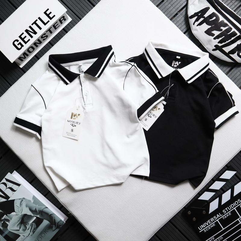 Combo 2 áo thun Polo cho bé cổ V chất vải Cotton chuẩn form dáng Hàn Quốc siêu đẹp cho bé trai - Size từ 10-35kg