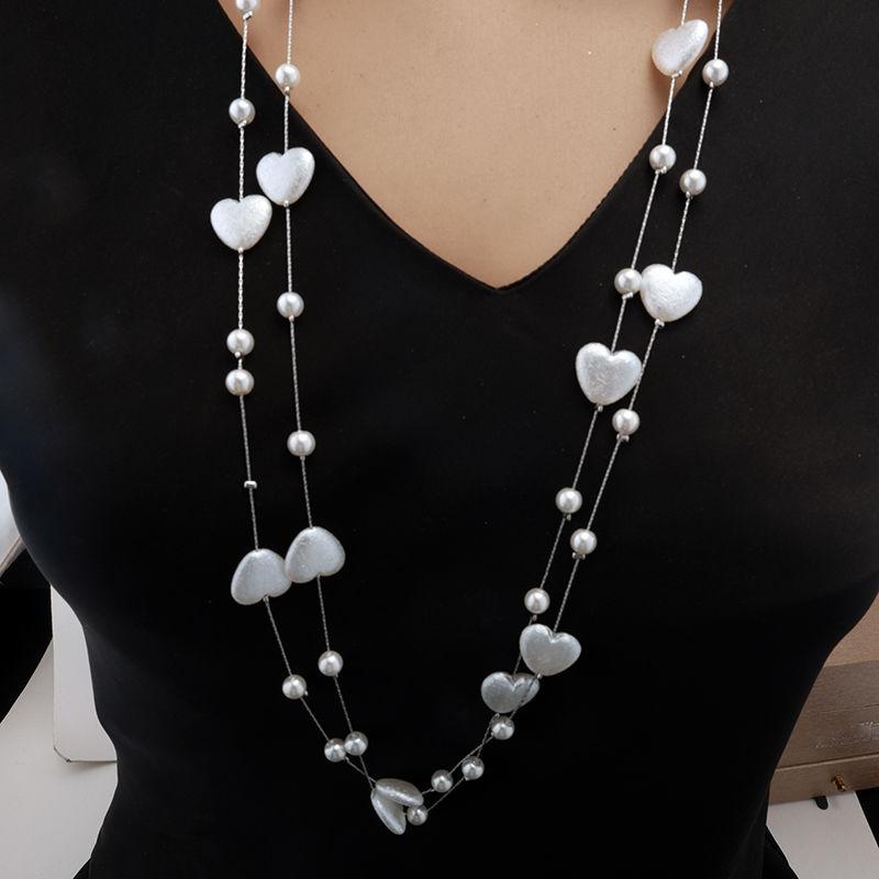 Product Introduction of Long Popular Pearl Fashion High Sense Necklace New Autumn and Winter Wild Sweater Chain Multi-Layer Accessories Ornament Lanyard 3