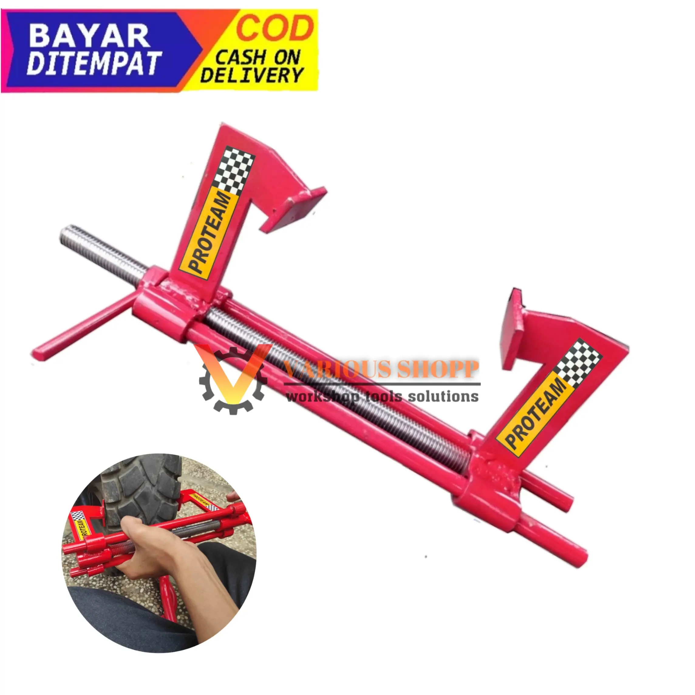 Proteam Alat Press Ban Motor Super Jumbo Lebar Kuat Tubles Besi Garansi 1 Bulan - Car