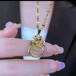 Kalung Liontin Kantong Rezeki Kristal Simbol Keberuntungan & Kemakmuran