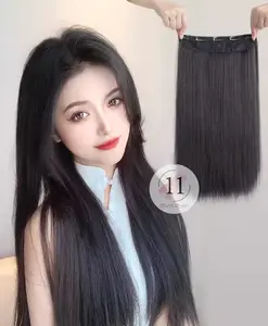 Hair Clip Lurus Panjang Big Layer Hair Extension Black Brown Coklat