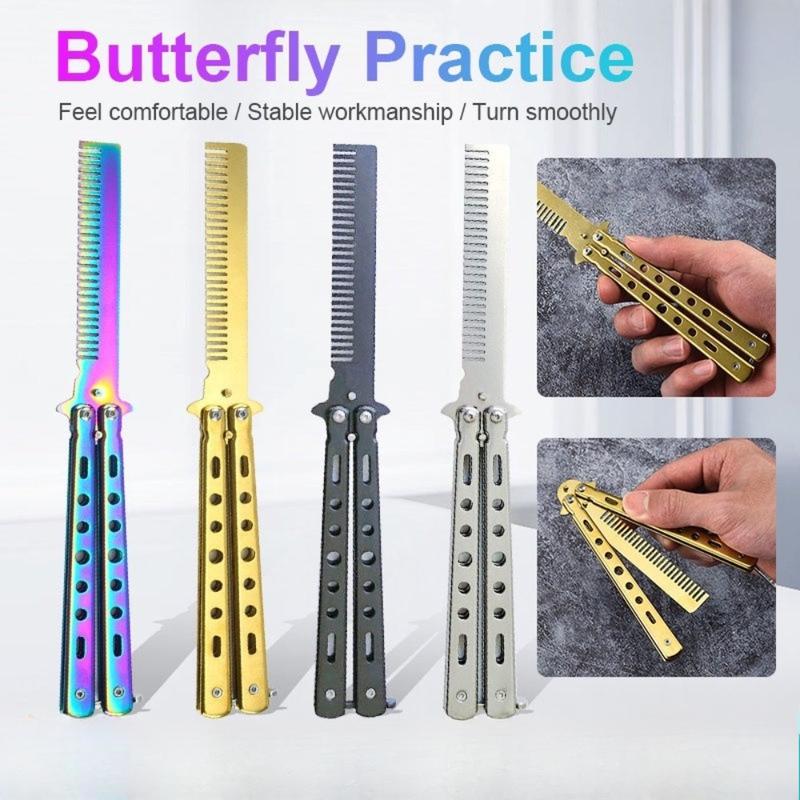 Butterfly Folding Comb Stainless Steel Practice Training Too - TikTok ...