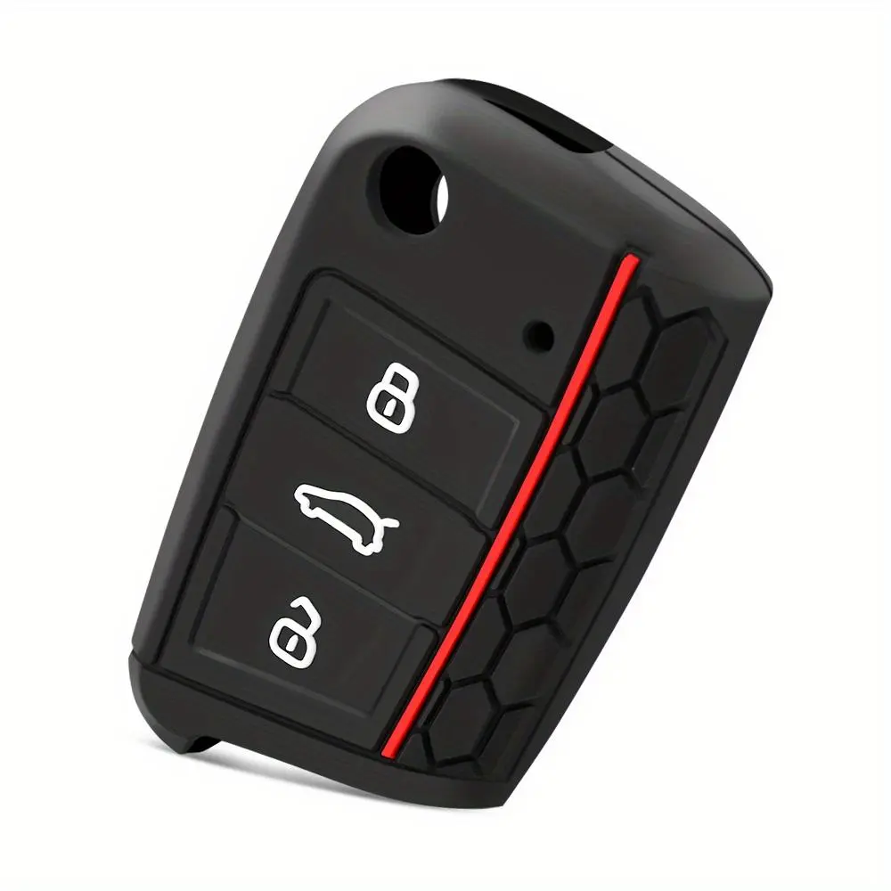 Car Key Case, Silicone Car Key Cover, Car Key Protector, Key Case for VW Golf 7 MK7 VII Tiguan Polo Skoda Octavia A7 Kodiaq Seat Ateca Leon