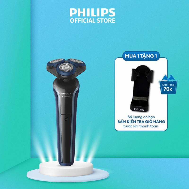 Máy Cạo Râu Khô và Ướt PHILIPS S3608/10, Cạo Sạch & Êm, Đầu Cạo Linh Hoạt, Bảo Hành 24 Tháng