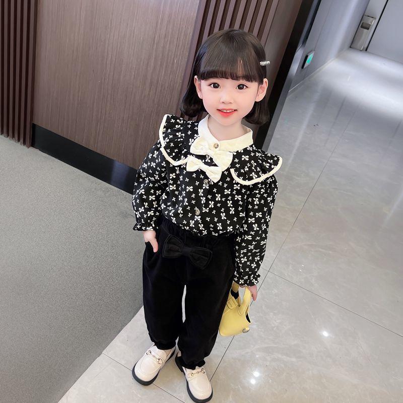 Bộ Đồ Mùa Thu Cho Bé Gái, Hợp Xu hướng, Phong Cách Mới Nhất, Thời Trang Phong Cách Phương Tây, Bộ Đồ Hai Mảnh Vải Nhung Kẻ Thường Ngày Cho Bé Gái, 2024 Hàng Mới Về 4