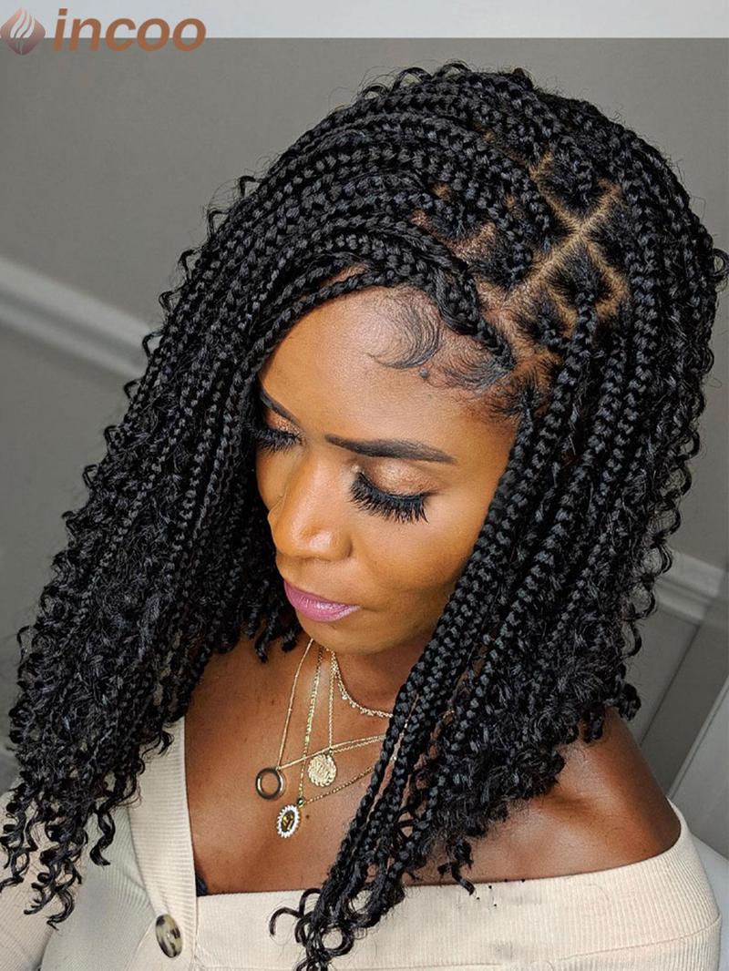 Product Introduction of 14 Inch Box Braided Wig, Full Lace Front Wig, Short Bob Braided Wigs for Women 2