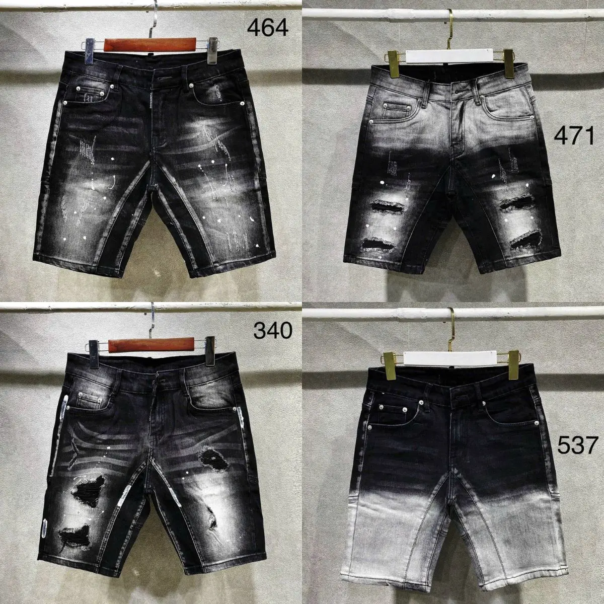 Quần short jean nam 2 Đáy đen Trơn và rách xước nhẹ Co dãn tốt mẫu mới phong cách thời trang cao cấp Menswear Pants Có Túi