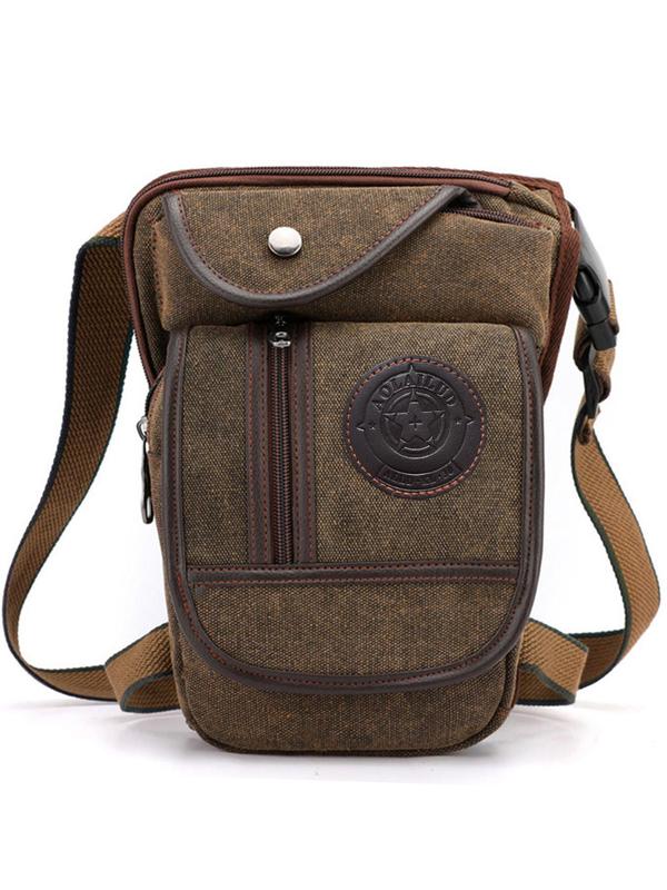 Men's Casual Solid Color Durable Zipper Belt Bag, Simple Solid Color Outdoor Sports Compact Phone Wallet Bag, Fashionable Versatile Sling Bag for Daily Use 5