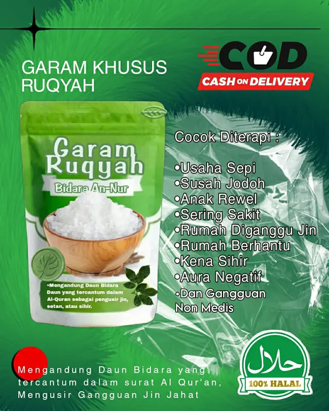 Garam Ruqyah Bidara An Nur 300gr - Original Dan Siap Pakai Buy 2 Free 1 Sudah di Asmak 0