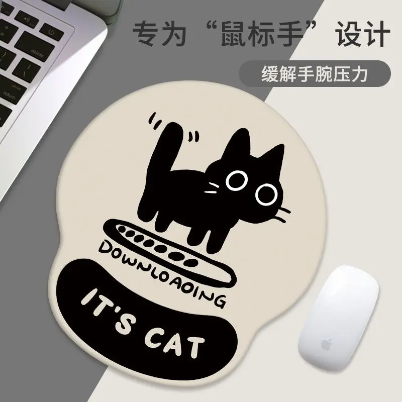Tấm Lót Chuột Bảo Vệ Xương Đòn Mèo Dễ Thương, Chất Liệu Silicon, Đệm Cổ Tay Dày, Thích Hợp Cho Văn Phòng, Thiết Kế Đơn Giản, Bảo Vệ Cổ Tay, Ba Chiều 3D, Ngăn Ngừa Tay Chuột, Năm 2024 2