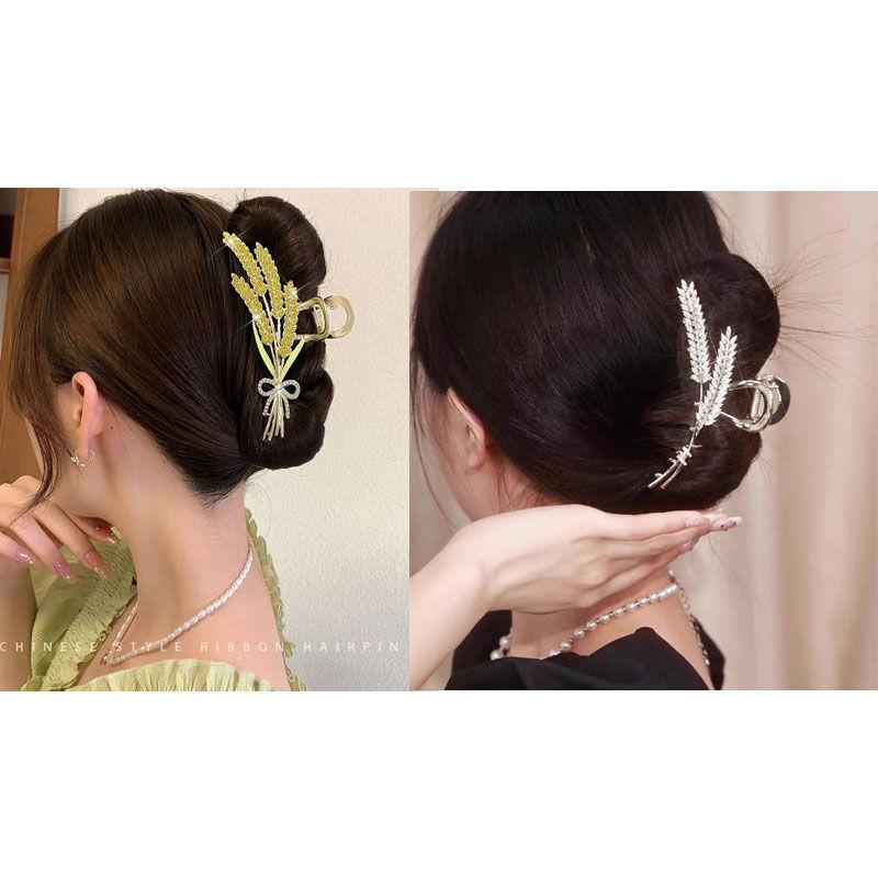 Kẹp Tóc, Thiết Kế Gai Lúa Mì, Cao Cấp, Kẹp Tóc Càng Cua Búi Tóc Sau Đầu, Dành Cho Nữ, Cỡ Lớn, Thanh Lịch, Kẹp Cá Mập, Phụ Kiện Tóc, Thích Hợp Cho Mùa Hè 8
