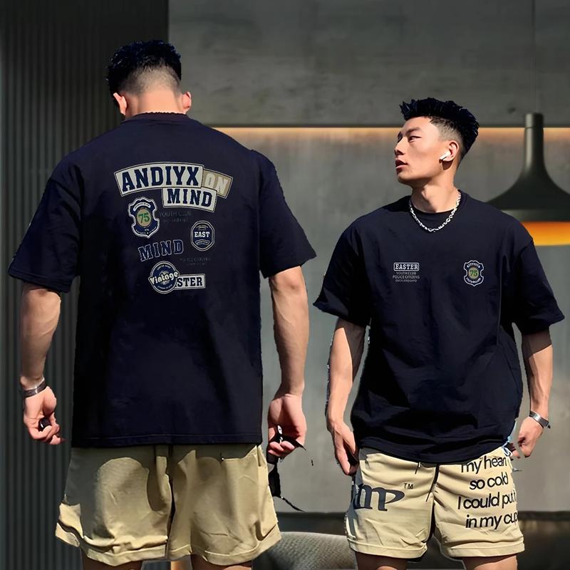 Áo Thun Cotton Nguyên Chất Thương Hiệu Mỹ Heavyweight Ngắn Tay Dành Cho Nam Giới Hợp Xu hướng Mùa Hè Cổ Tròn Dáng Rộng Vừa Vặn Áo Nam Trẻ Trung giấy dài đen tay nâu khủng ff Quần tất cờ
