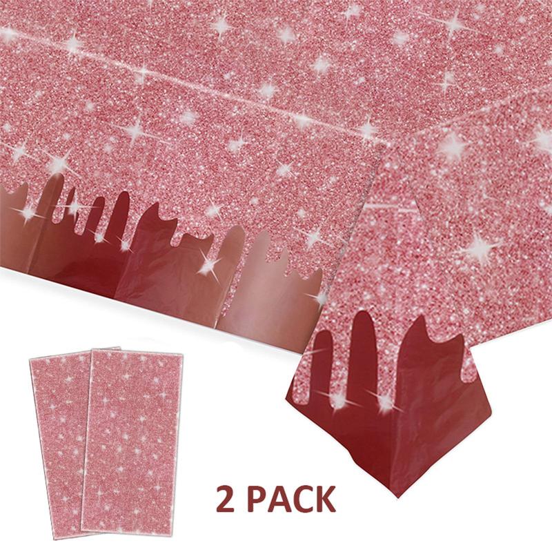 Birthday Party Tablecloth, Glitter Tablecloth, Party Decoration Supplies for Wedding Graduation Anniversary Indoor Outdoor, Ornaments 2