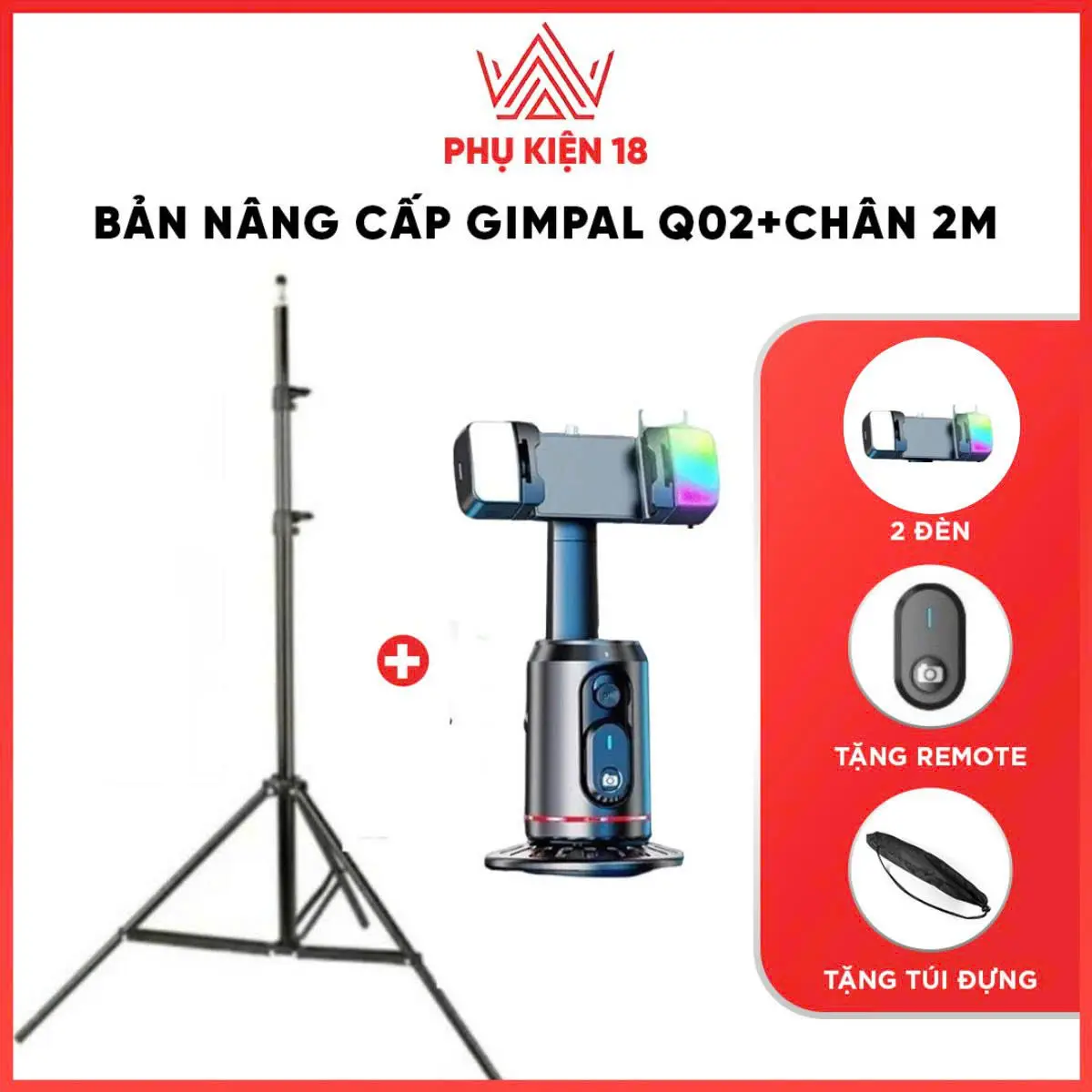 [Mua 1 Tặng 2] Gimbal Điện Thoại 360-Q02 Giá Đỡ Theo Dõi Khuôn Mặt Cho Quay Video, Livestream, Tiktok, Tự Động Xoay 360º Selfie Phụ Kiện