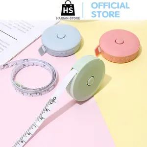 ( Harian-Store ) Meteran Mini Gulung H493 Warna Pastel Alat Ukur Lingkar Perut & Kain untuk Jahit Berkualitas Tinggi