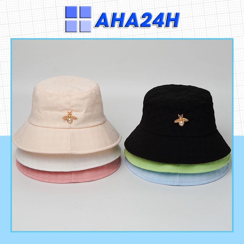  Mũ bucket đính ong AH1697 vành nón tròn thời trang nam nữ 