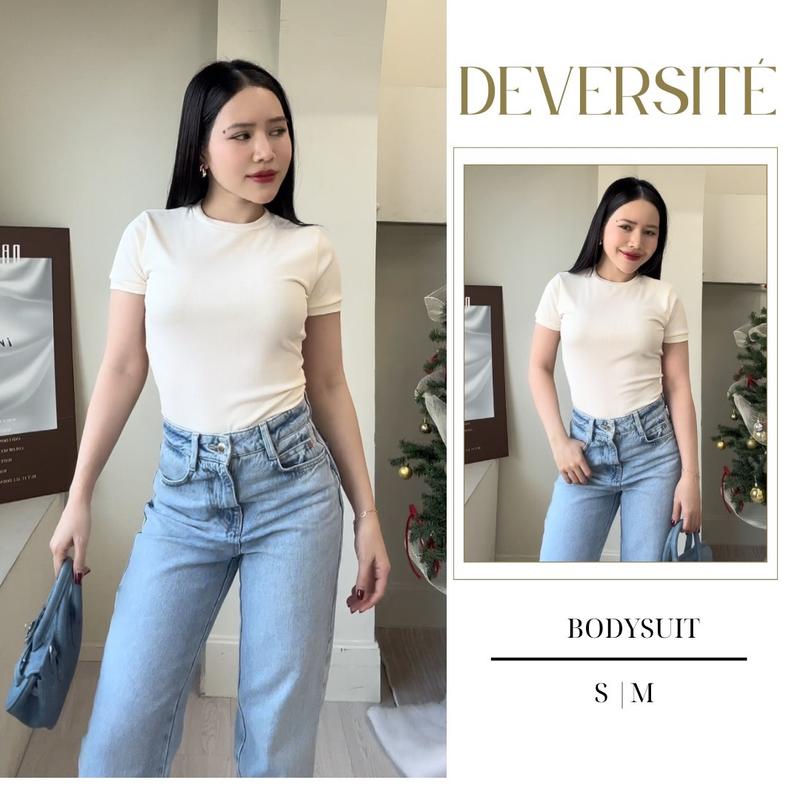 Bodysuit nữ Deversité phối viền siêu tôn dáng cho nàng thanh lịch nữ tính women