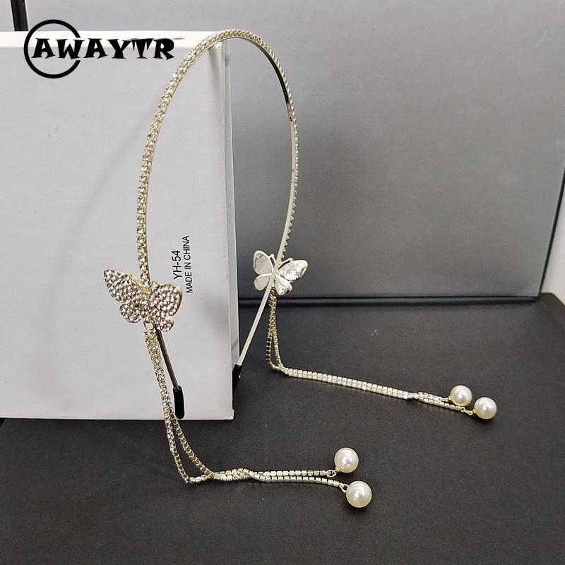 Bờm Tóc Tua Rua Hình Bướm, Chất Liệu Hợp Kim, Băng Đô Thời Trang, Dành Cho Nữ, Phụ Kiện Tóc 9