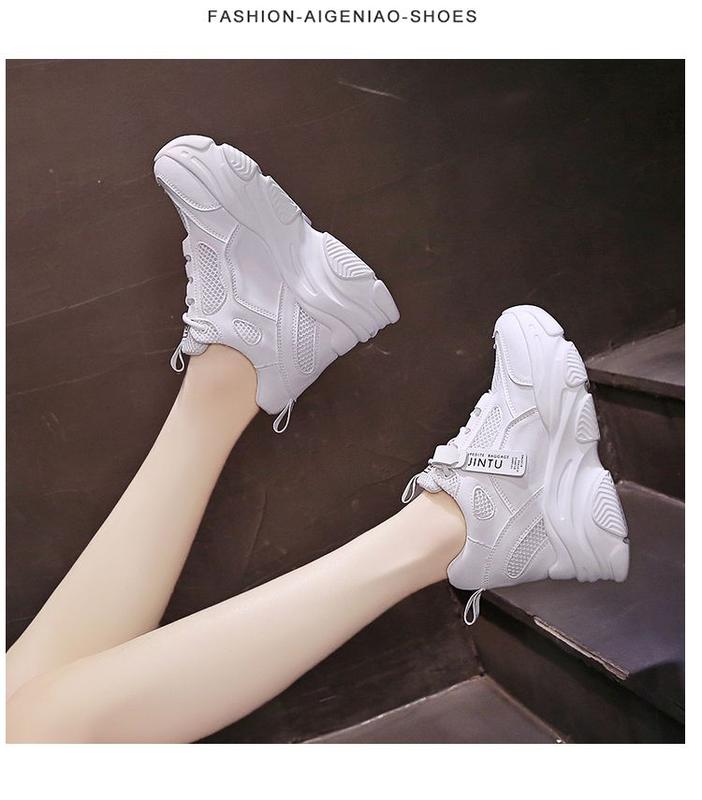Product Introduction of Giày Lưới Thoáng Khí Cho Nữ, Giày Thể Thao Mới, Dad Shoes Đế, Giày Trắng Thường Ngày Đế Tăng Chiều Cao Mùa Lò Xo 2023 3
