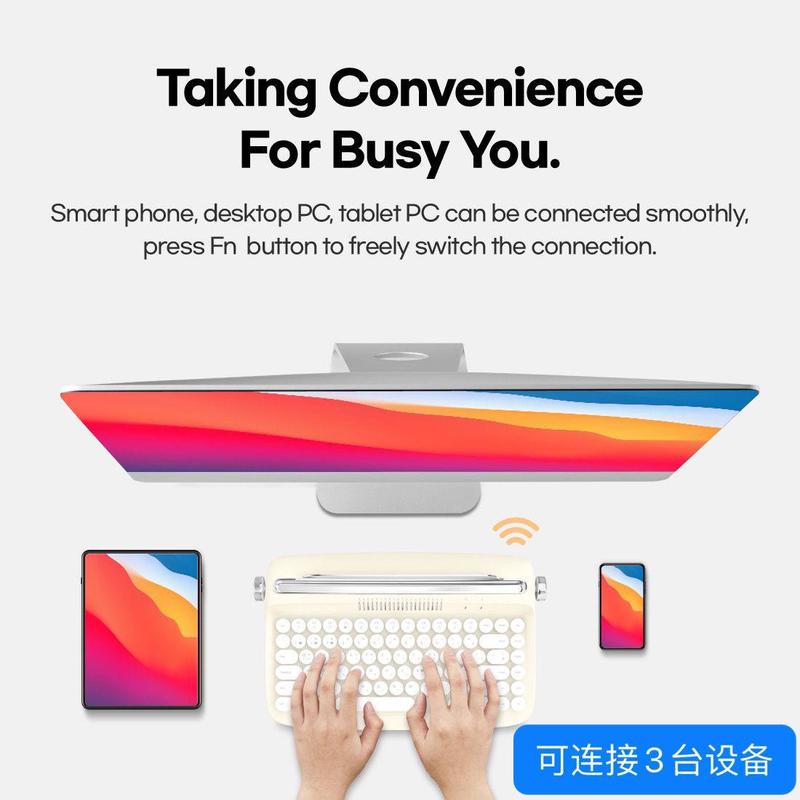 Product Introduction of Korea Actto Keyboard B303/B503 Korea Retro Keyboard Bluetooth Keyboard 84 Keys Actto Retro Mini Bluetooth Korea Actto Keyboard 3