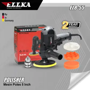 ELLKA Mesin Poles 2in1 Alat Poles Mobil Motor 5" Car Polisher Bisa jadi Mesin Bor 10mm EL8-55