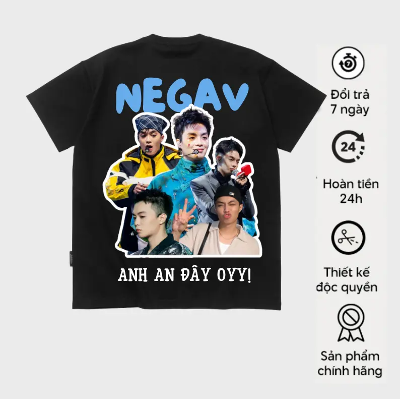 Áo in hình NEGAV dành cho fan NEGAV phù hợp cho nam nữ  chương trình anh trai say hi, chất liệu cotton thooáng mát, co giãn 4 chiều tay ngắn