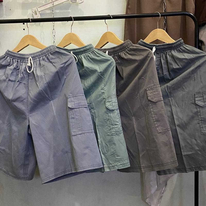 100k Dpt 5Pcs Celana Kanvas Semi Jeans Kolor Harian Santai Abu Cargo Karet Melar Nyaman Lembut Casual Pria 8