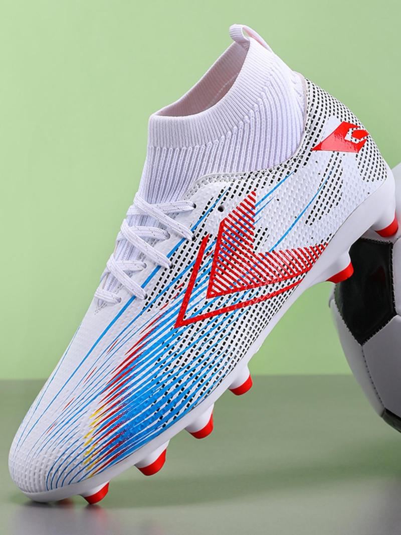 Product Introduction of Men's All Over Print High Top Lace Up Football Boots, Sporty Breathable Non-slip Football Shoes, Professional Soccer Shoes for Competition Training 2