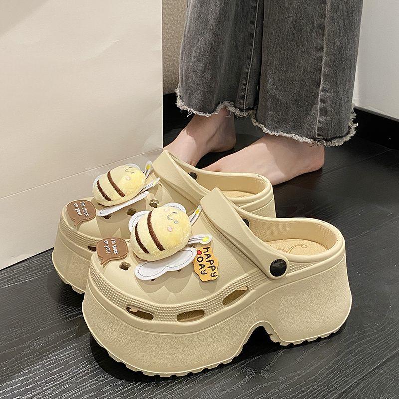 Giày Đế Bằng Coros Dành Cho Quần Áo Mùa Hè Của Phụ Nữ Tăng Chiều Cao Đế Mới Thích Hợp Đi Biển Dép Chống Trượt Giày Nhung Dép Đồng DéP Shoes