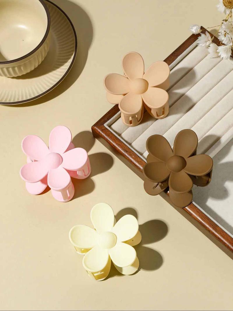 Product Introduction of Simple and Cute Flower Design Hair Claws, Summer 2024 Hair Accessories for Women for Party, Daily Clothing Decor, Minimalist Headwear Suitable for Thick Hair,  Gifts for Girlfriend 3