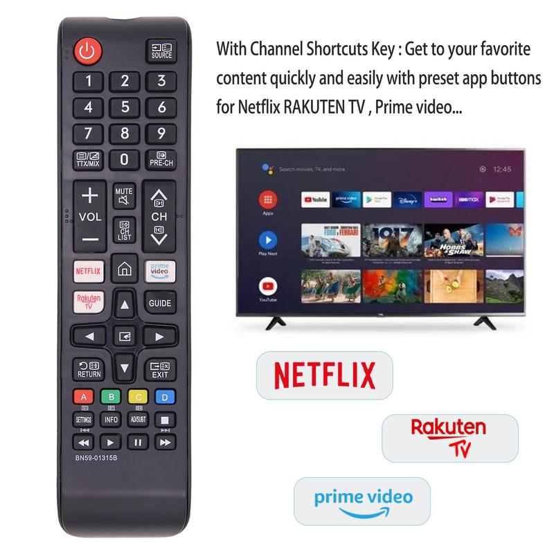 Remote Control Replacement for BN59-01315B, Replaced Remote Control Compatible with 4K UHD HDR Crystal QLED TVs, Quantum TVs and All Samsung Models, Large Appliance Parts & Accessories 5