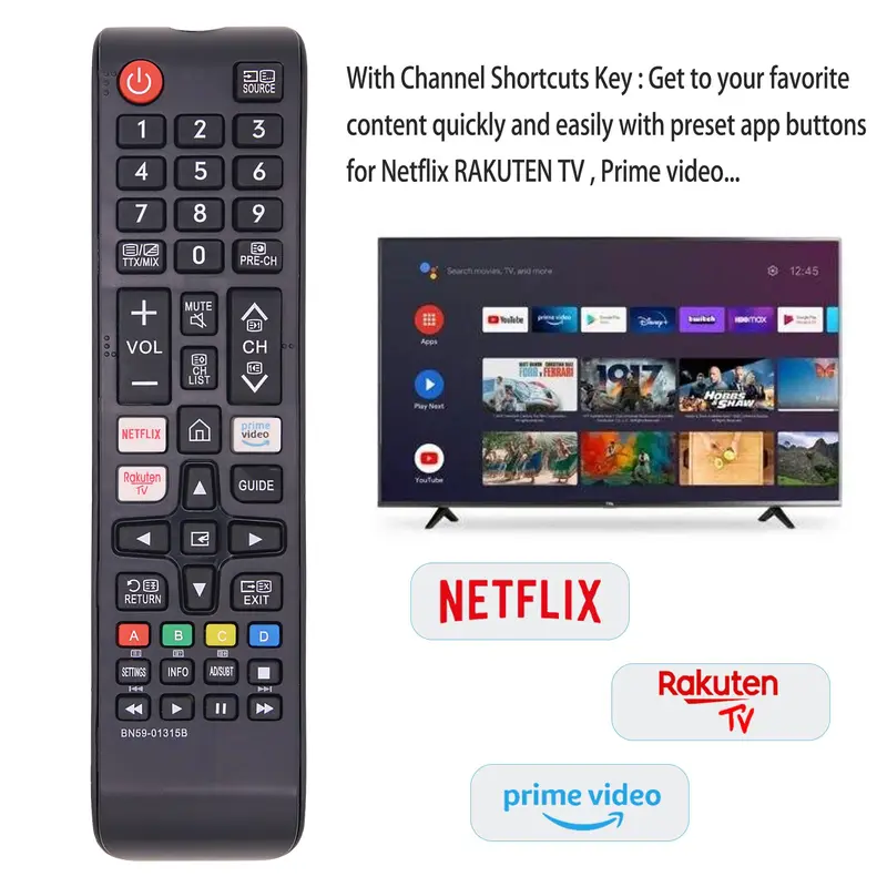Remote Control Replacement for BN59-01315B, Replaced Remote Control Compatible with 4K UHD HDR Crystal QLED TVs, Quantum TVs and All Samsung Models, Large Appliance Parts & Accessories 5