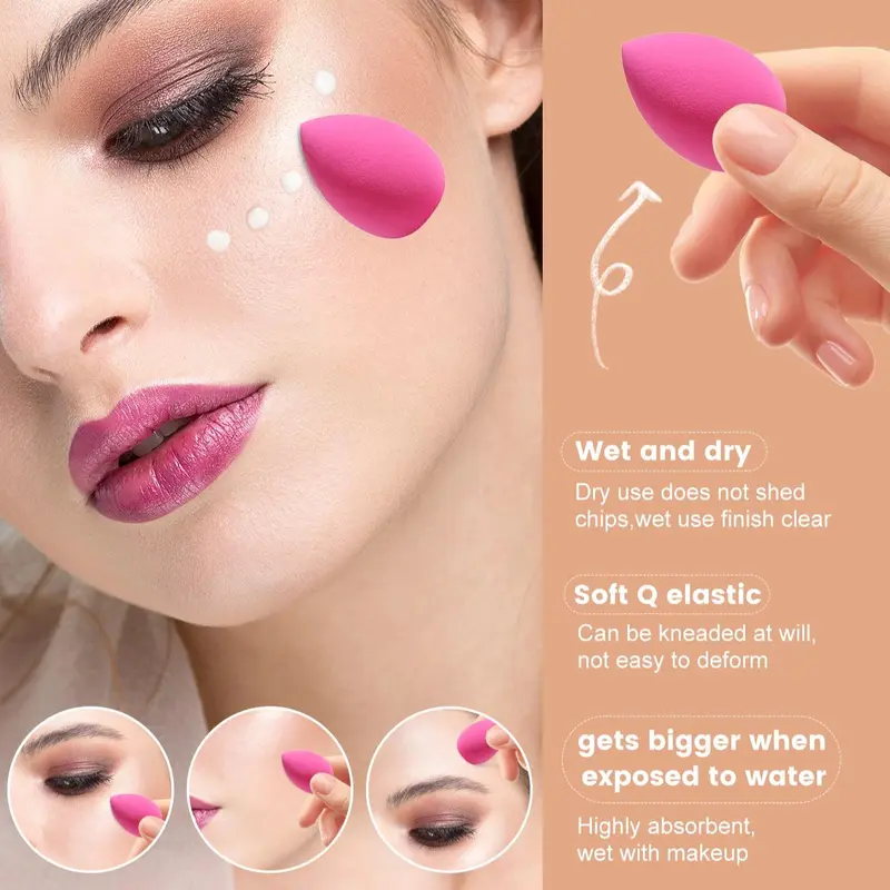 18pcs Makeup Sponge & Powder Puff Set, Versatile Soft Makeup Sponges & Powder Puffs for Liquid Foundation, Loose Powder, Concealer & Cream, Makeup Tool for Blending & Facial Detailing, Cosmetics 7