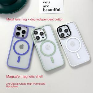 เคสโทรศัพท์ดูดแม่เหล็ก, เข้ากันได้กับ Apple 15pro, 13promax, 12, และ 14, โปร่งใส, ทนต่อการตก, รองรับ MagSafe, เคสป้องกัน ทอง ม่วง ฟ้า เหลือง สีดำ สีชมพู น้ำเงิน