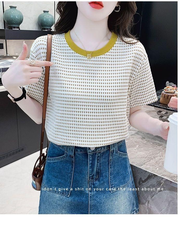 Product Introduction of Áo Phông Ngắn Tay Vai Nhỏ Chất Lượng Cao, Thiết Kế Đẹp, Dành Cho Nữ, Bộ Sưu Tập Mùa Hè Năm 2025 Mới, Dễ Phối Đồ, Trông Trẻ Trung, Phong Cách Phương Tây, Áo Màu Tương Phản, Áo Phông Instop Áo Phông Nữ Thời Trang Đường Phố  Ss22, Dành Cho Nữ Women Cổ Tròn 20
