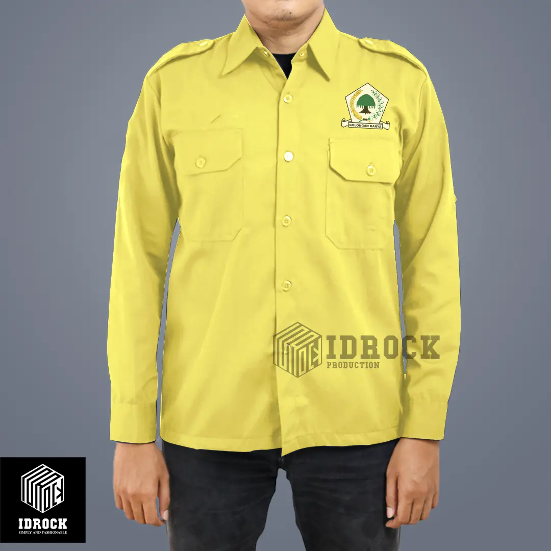 KEMEJA PDL WARNA KUNING LENGAN PANJANG