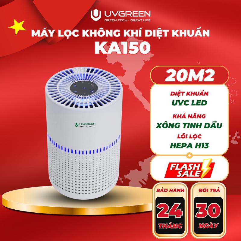 [UVG] Máy Lọc Không Khí Diệt Khuẩn UVGREEN KA150 15m2 - Công Nghệ UVC LED hiện đại, Khuyếch Tán Tinh Dầu, Làm Sạch không khí, Lõi  HEPA H13  Sạch Bụi Mịn, Bảo Hành 24 Tháng, Air Purifiers